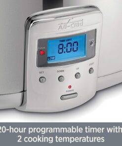 All-Clad Electrics Stainless Steel and Ceramic Slow Cooker with Insert and Lid 6.5 Quart Nonstick 320 Watts Oval Shaped, Programmable, Dishwasher Safe Black Ceramic Insert 6.5-Quart 18 6158VxfavNL