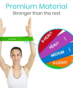 Alternative view of Vive Loop Bands (6 Pack) - Multi Resistance Straight Elastic Set - Stretch Kit for Men, Women, Toning Hip, Butt, Arm, Leg, Booty, Physical Therapy Yoga, Pilates Strength Training - Gym, Home Workout