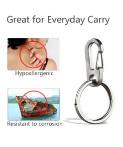 TI-EDC Titanium Keychain Carabiner Clip - Mini Quick Release Snap Hook and Key Ring, Key Organizer Holder for Men and Women Standerd 18 615AQJRlWeL