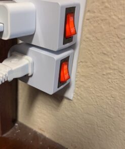 Luxtronic Grounded Power Adapter Switch - Electrical Outlet with On/Off Power Switch - 3-Prong Electric Plug with Red Light Indicator - ETL Listed (Pack of 2) Pack of 2 18 615AvUPYpaL