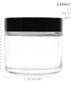 Cornucopia 2oz Straight Sided Clear Glass Jars (12 pack), Airtight Cosmetic Jars for Creams, Balms & Aromatherapy 34 615BK0oOYLL 1