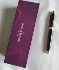 Bond & Regent Rollerball Pen - Certified Luxury Grade | 24 Karat Gold & Gloss Black | Nice Gift Pens for Men and Women 24 Karat Gold Finish & Black Gloss Lacquer 73 615BW V2AGL