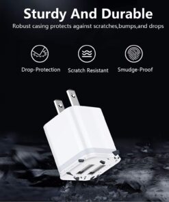 LUOATIP iPhone Charger Cable 3ft 6ft 10ft with Wall Plug, 5-Pack Long Charging Cord + Dual Port USB Block Cube Adapter Replacement for iPhone 11 XS/XS Max/XR/X 8/7/6/6S Plus SE/5S/5C, Pad, Pod 17 615DMVSDWdL