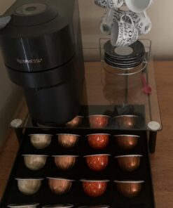 DecoBrothers Crystal Tempered Glass Vertuo Pod Holder Drawer, 24 Large or 48 Small Nespresso Capsule Organizer 48 pcs Capacity Black 29 615DpKDYIL