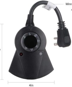 Outdoor Light Timer Waterproof, 24 Hours Plug in Timer with 2, 4, 6 or 8 Hours Countdown Mode, 3 Grounded Electrical Outlet for Outdoor Backyard Garden Patio Lights 3 Outlets-Timer 20 615GWTcziL