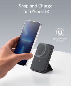 Anker Magnetic Battery (MagGo), 5,000 mAh Foldable Magnetic Wireless Portable Charger and USB-C for iPhone 15/15 Plus/15 Pro/15 Pro Max, iPhone 14/13 Series (Interstellar Gray) Interstellar Gray 39 615Gz ZrsQL