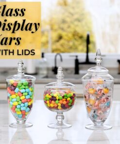 Mantello Apothecary Jars with Lids- Small Apothecary Jars, Candy Jars for Candy Buffet, 20 oz., 24 oz. and 28 oz. 25 615IWwrfrWL