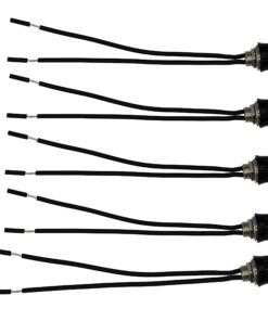 Creative Hobbies 5 Pack of Rotary Style On/Off Canopy Light Switch, Lamp Switch, 3/1 amps at 125/250V, Metal Bushing with 6 Inch Wire Leads Stripped Ends 25 615J6Fh3qML
