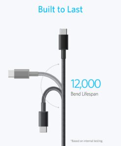Anker USB C Charger Cable, New Nylon USB C to USB C Cable (6ft, 2Pack), 60W(3A) for iPhone 15/15 Pro/15 Plus/15 Pro Max, iPad Mini 6/ Pro 2021, iPad Air 4, MacBook Pro 2020, Samsung Galaxy S23,Switch 6ft Black 2 25 615LH5OfsXL