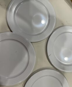 Kirkland Signature Elegant Plastic Plates Premium Heavy Weight Size ( 7.5"/10.25") 50Count 17 615LaLR18WL