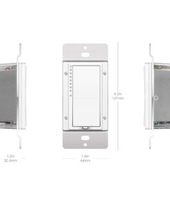 Insteon Smart 2-Wire Dimmer Wall Switch, Incandescent/Halogen Bulbs Only, No Neutral Required, 2474DWH (White) - Insteon Hub required for voice control with Alexa & Google Assistant White Dimmer Switch 2-Wire 12 615Mw7SOEIL
