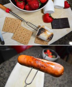 Aoocan Marshmallow Roasting Sticks, Smores Sticks for Fire Pit, Set of 8 Telescoping Rotating Smores Skewers - Hot Dog Roasting Sticks for Campfire, Camping, Bonfire and Grill Roasting Sticks set of 8 19 615OEkbLZDL