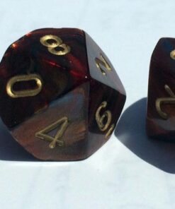 Chessex Dice Sets: Scarab Blue Blood with Gold - Ten Sided Die d10 Set (10) - 27219 14 615Oyf5Cl7L