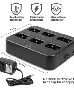 Retevis RT21 2 Way Radio Long Range, Walkie Talkies for Adults, Heavy Duty Rechargeable Two Way Radios with Six-Way Charger, for Manufacturing Education(6 Pack) with 1100mAh battery 14 615OzZK35aS