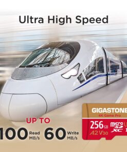 Alternative view of [5-Yrs Free Data Recovery] Gigastone 256GB Micro SD Card, 4K Game Pro, MicroSDXC Memory Card for Nintendo-Switch, GoPro, Action Camera, DJI, UHD Video, R/W up to 100/60MB/s, UHS-I U3 A2 V30 C10 Game Pro Red-Gold 256GB Game Pro 1-Pack