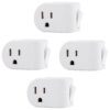UltraPro Grounded Power Switch, 4 Pack, Outlet Extender, 3 Prong, Easy to Install, for Indoor Lights and Small Appliances, Energy Efficient Adapter, Space Saving Design, UL Listed, White, 46844 38 615PiSAKRsL