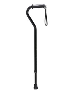 Drive Medical Adjustable Height Offset Handle Cane with Gel Hand Grip, Black