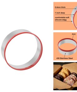 Cookie Cutter Set, 5Pc. 4", 3.3", 2.5",1.7", 1" Round Metal Baking Cutter for Pastry, Biscuits, Dumpling Wrapper and Boxed Cake 5pcs 13 615Q4W9BWYL