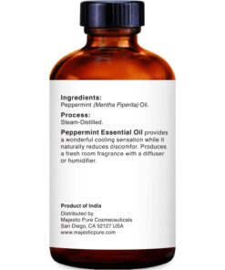MAJESTIC PURE Peppermint Essential Oil, Premium Grade, Pure and Natural, for Aromatherapy, Massage, Topical & Household Uses, 1 fl oz 1 Fl Oz (Pack of 1) 22 615Q9pZtxxL