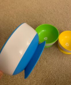 Munchkin® Stay Put™ Suction Bowls for Babies and Toddlers, 3 Pack, Blue/Green/Yellow 3pc Bowls, Yellow 33 615TMUeJYL