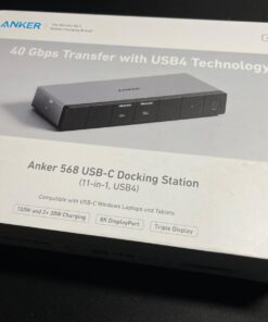Anker 568 USB-C Docking Station (11-in-1, USB4), Up to 100W Charging for Laptop, 40Gbps Data Transfer, Ethernet, Single 8K, Triple 4K Display, 6 USB Ports for Windows Laptop and More(Gray) 25 615WoqqXYPL