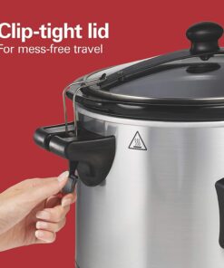 6 Quart Set & Forget Digital Programmable Slow Cooker with Lid Lock, Temperature Probe & Defrost Setting, Dishwasher Safe Crock & Lid, Silver 10 615WqVrRrL