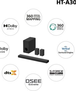 Alternative view of Sony HT-A3000 3.1ch Dolby Atmos Soundbar Surround Sound Home Theater with DTS:X and 360 Spatial Sound Mapping, works with Google Assistant Sound bar only