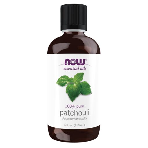 NOW Essential Oils, Patchouli Oil, Earthy Aromatherapy Scent, Steam Distilled, 100% Pure, Vegan, Child Resistant Cap, 4-Ounce 4 Fl Oz (Pack of 1) Standard Packaging