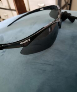 KleenGuard™ V30 Nemesis™ Safety Glasses (25688), with Mirror Coating, Smoke Lenses, Black Frame, Unisex Sunglasses for Men and Women (Qty 12) 19 615abePQ qL