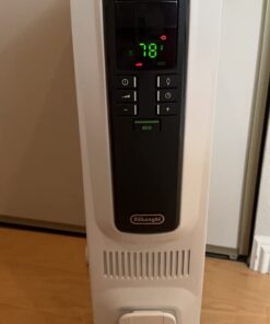 DeLonghi Dragon Digital Oil Filled Radiator Heater, 1500W Electric Space Heater for indoor use, programmable timer, Energy Saving, full room heater with safety features TRD40615E White 35 615bDJ54L