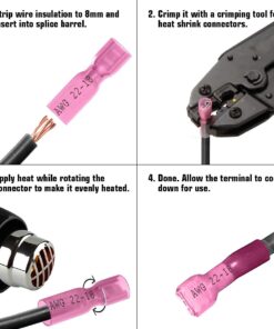 Sopoby 220pcs Wire Spade Connectors, Heat Shrink Female Male Spade Terminals Electrical Crimp Connector Kit 13 615bIotalkL