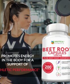 Beet Root Capsules - 1200mg Per Serving - 200 Beet Root Powder Capsules - Beetroot Powder Supports Blood Pressure, Athletic Performance, Digestive, Immune System (Pure, Non-GMO & Gluten Free 21 615cki6hULL