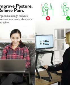 Adjustable Book Holder and Laptop Stand - Portable Aluminum Book Stand for Textbooks, Cookbooks, Recipe Books, and Tablets Black 27 615djF97UKL