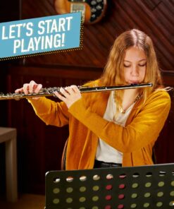 Mendini By Cecilio Flutes - Closed Hole C Flute For Beginners, 16-Key Flute with a Case, Stand, Lesson Book, and Cleaning Kit, Musical Instrument for Kids, Nickel Plated 18 615eUENS3L