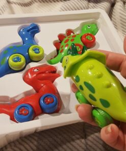 3 Bees and Me Dinosaur Car Toys for Toddlers | Dinosaurs with Wheels 4-in-1 Pack, Fun Party Toy, Play Set for Kids | Birthday Gift for Boys and Girls 38 615fF8FIbRL