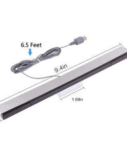 JINHEZO Replacement Wired Infrared IR Ray Motion Sensor Bar Compatible Nintendo Wii and Wii U Console (Silver/Black) 9 615fsafk4lL
