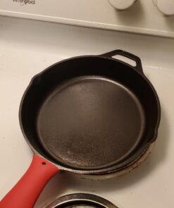 Lodge Cast Iron Skillet with Red Silicone Hot Handle Holder, 10.25-inch 38 615iB14txgL