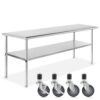 GRIDMANN NSF Stainless Steel Work & Prep Table 72 x 30 Inches with Caster Wheels and Under Shelf for Restaurant, Home, Hotel 72 in Long x 30 in Deep 9 615iztLdJDL