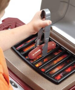 Step2 Fixin' Fun Outdoor Grill | Plastic Toy Grill & Play Food | Pretend Play Grilling Set, Brown (85317) 11 615jN7xNT8L 2