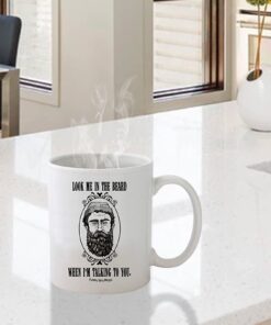 Funny Guy Mugs Look Me In The Beard When I'm Talking To You Ceramic Coffee Mug - 11oz - Ideal Funny Coffee Mug for Women and Men - Hilarious Novelty Coffee Cup with Witty Sayings 7 615kwHjmpwL