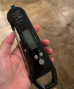 Waterproof Instant Read Digital Meat Thermometer for Cooking and Grilling, Food Thermometer with Backlight, Magnet, Calibration, and Foldable Probe, Bottle Cap Opener for Kitchen Gadgets, BBQ, Grill 46 615lwi9AmL