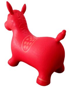 AppleRound Horse Bouncer with Hand Pump, Inflatable Space Hopper, Ride-on Bouncy Horse (Red) Red 24 615m rAUPqL