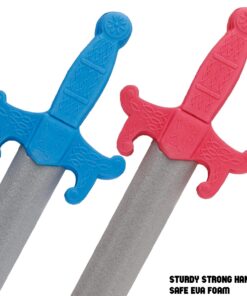 Liberty Imports 2 PCS Giant Foam Swords, Large 1:1 Scale Strong Toy Weapons, Kids Medieval Warrior Knights Pretend Play Safe Fighting Set - Red vs Blue (30 Inches) 13 615mAgTWPQL