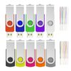 USB 32GB Flash Drive 10 Pack, ABLAZE USB 2.0 Memory Stick with Lanyards Swivel Thumb Drives Bulk USB Drive 32GB Pendrive Jump Drive Zip Drive(32GB USB 10 Pack, Mixcolor)