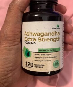 Futurebiotics Ashwagandha Capsules Extra Strength 3000mg - Stress Relief Formula, Natural Mood Support, Stress, Focus, and Energy Support Supplement, 120 Capsules 120 Count (Pack of 1) 27 615nACSuJL