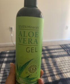 Seven Minerals Aloe Vera Gel - 99% Organic, Big 12 oz - NO XANTHAN, so it Absorbs Rapidly with No Sticky Residue - made from REAL JUICE, NOT POWDER 12 Ounce (Pack of 1) 18 615nX8QvdcL
