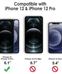 JETech Case for iPhone 12/12 Pro 6.1-Inch with 2-Pack Tempered Glass Screen Protector, 360 Full Body Shockproof Bumper Phone Cover Protective Clear Back (Clear) 9 615oFtihCZL