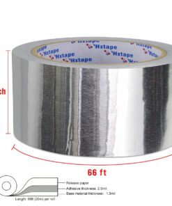 HVAC Tape, Aluminum Tape, 4mil 2 in x 66ft, foil Tape for ductwork, for Metal Repair Insulation Tape, (Silver) 2"-4 mil-20m 8 615oTrRmPlL