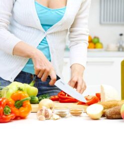 WACOOL Ceramic Knife Set 3-Piece (Includes 6-inch Chef's Knife, 5-inch Utility Knife and 4-inch Fruit Paring Knife), with 3 Knife Sheaths for Each Blade (Black Blade) Black Hand 23 615oznXnhBL