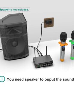 FIFINE UHF Dual Channel Wireless Handheld Microphone, Easy-to-use Karaoke Wireless Microphone System-K036 30 615p Kc2J6L